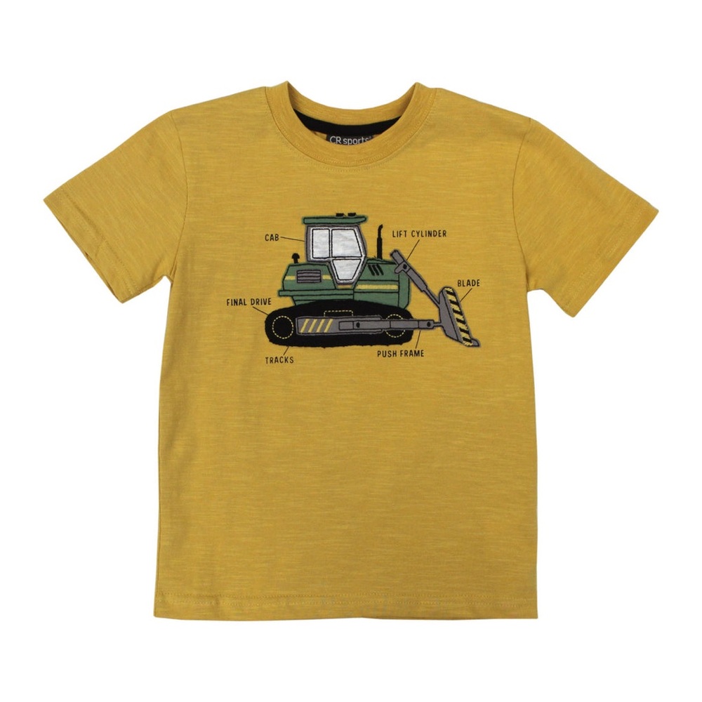 Kids Mustard Construction Vehicle Tee